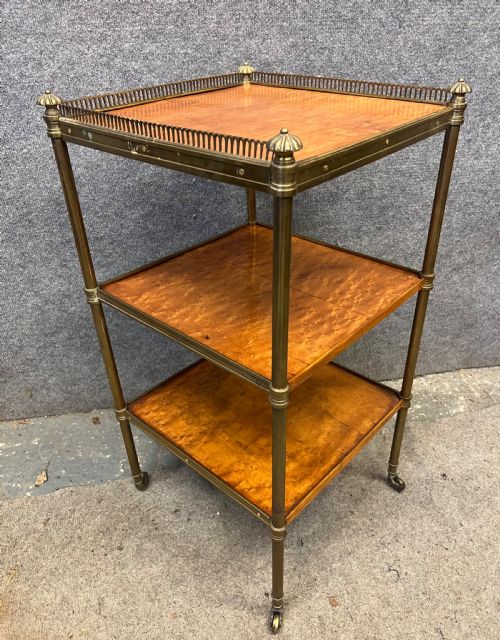 Antique Birds Eye Maple Etagere Whatnot