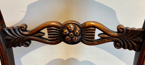 REGENCY BRASS INLAID ROSEWOOD ELBOW CHAIR - ADDITIONAL PHOTO 5