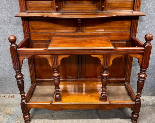 IMPRESSIVE GOOD QUALITY WALNUT HALL STAND - ADDITIONAL PHOTO 6
