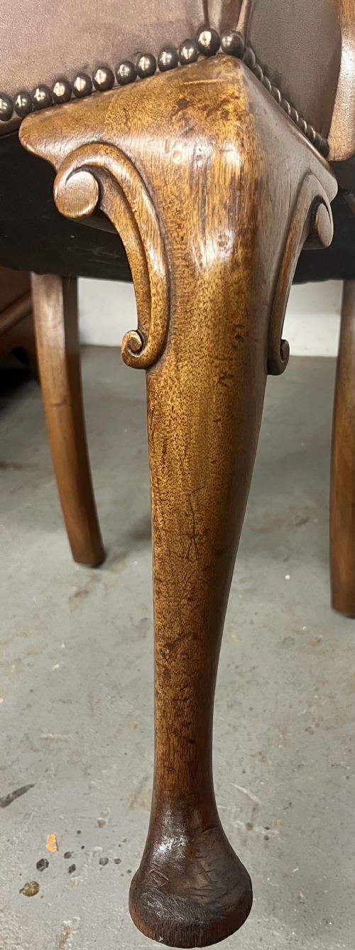 MAHOGANY LEATHER ELBOW DESK CHAIR - ADDITIONAL PHOTO 1