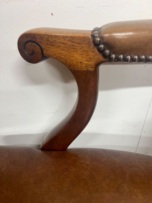 MAHOGANY LEATHER ELBOW DESK CHAIR - ADDITIONAL PHOTO 3
