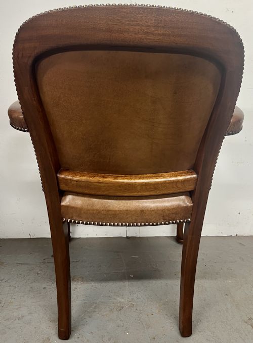 MAHOGANY LEATHER ELBOW DESK CHAIR - ADDITIONAL PHOTO 5