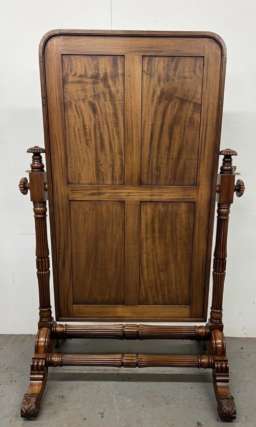 LARGE BESPOKE QUALITY MAHOGANY CHEVAL MIRROR - ADDITIONAL PHOTO 1