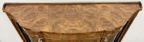 FINE BURR WALNUT CREDENZA SIDE CABINET - ADDITIONAL PHOTO 8