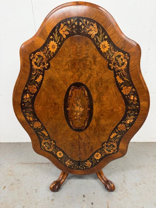 BEAUTIFUL VICTORIAN MARQUETRY INLAID CENTRE TABLE - ADDITIONAL PHOTO 2
