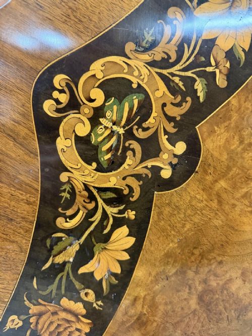 BEAUTIFUL VICTORIAN MARQUETRY INLAID CENTRE TABLE - ADDITIONAL PHOTO 3