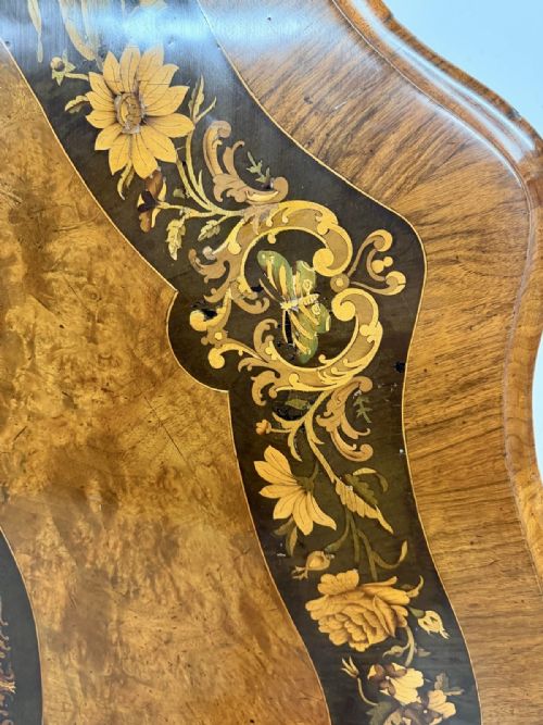BEAUTIFUL VICTORIAN MARQUETRY INLAID CENTRE TABLE - ADDITIONAL PHOTO 4