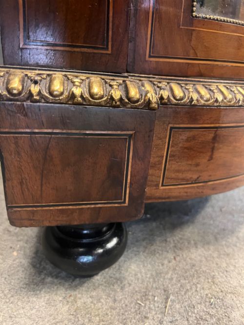 VICTORIAN INLAID WALNUT CREDENZA SIDE CABINET - ADDITIONAL PHOTO 9