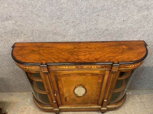 VICTORIAN INLAID WALNUT CREDENZA SIDE CABINET - ADDITIONAL PHOTO 10