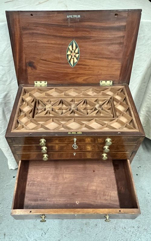 GEORGIAN COLLECTORS CHEST ON STAND - ADDITIONAL PHOTO 4
