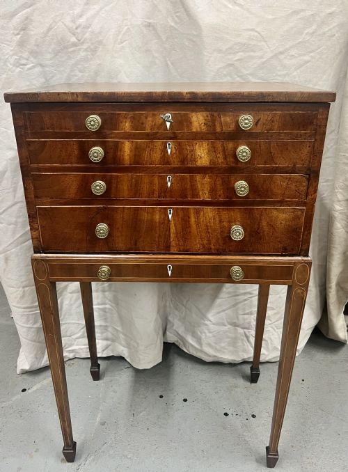 GEORGIAN COLLECTORS CHEST ON STAND