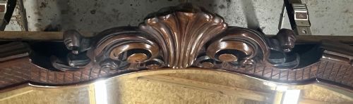LARGE ANTIQUE OVAL WALL MIRROR - ADDITIONAL PHOTO 1