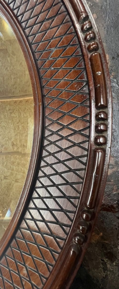 LARGE ANTIQUE OVAL WALL MIRROR - ADDITIONAL PHOTO 3