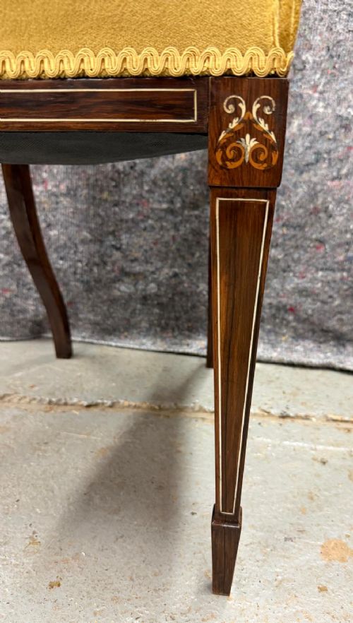 BEAUTIFUL SET OF 4 ROSEWOOD INLAID CHAIRS - ADDITIONAL PHOTO 1
