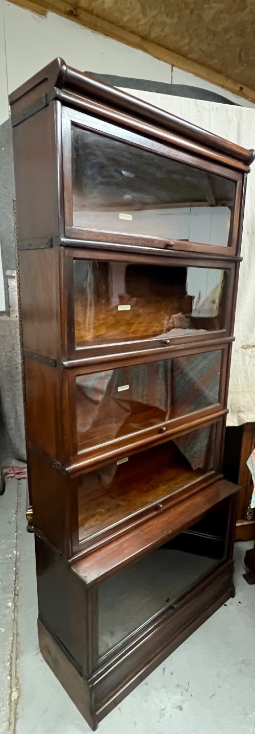ANTIQUE MAHOGANY GLOBE WERNICKE STACKING BOOKCASE - ADDITIONAL PHOTO 1