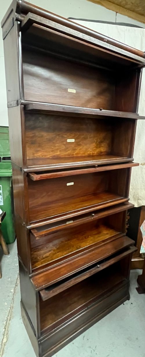 ANTIQUE MAHOGANY GLOBE WERNICKE STACKING BOOKCASE - ADDITIONAL PHOTO 3