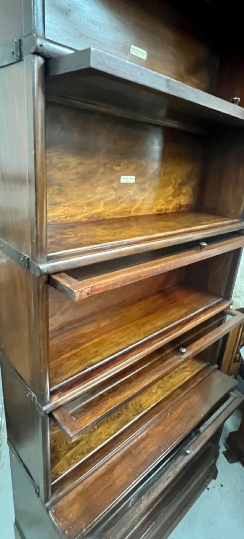 ANTIQUE MAHOGANY GLOBE WERNICKE STACKING BOOKCASE - ADDITIONAL PHOTO 4
