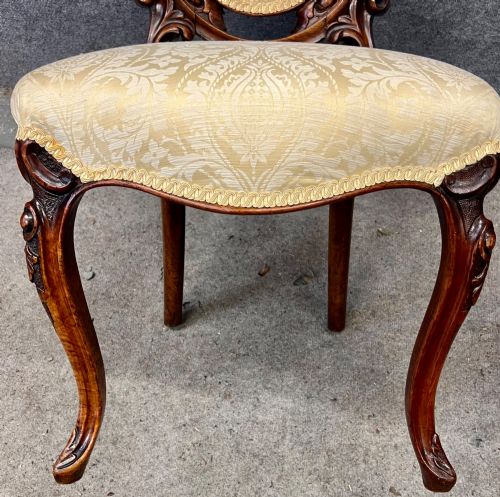 FINE SET OF 6 ANTIQUE WALNUT DINING CHAIRS - ADDITIONAL PHOTO 3