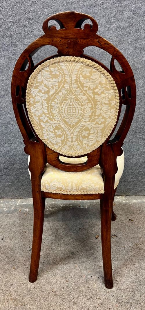 FINE SET OF 6 ANTIQUE WALNUT DINING CHAIRS - ADDITIONAL PHOTO 5