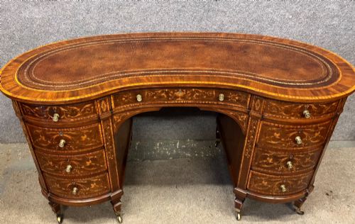 FINE INLAID KIDNEY SHAPED DESK - ADDITIONAL PHOTO 10