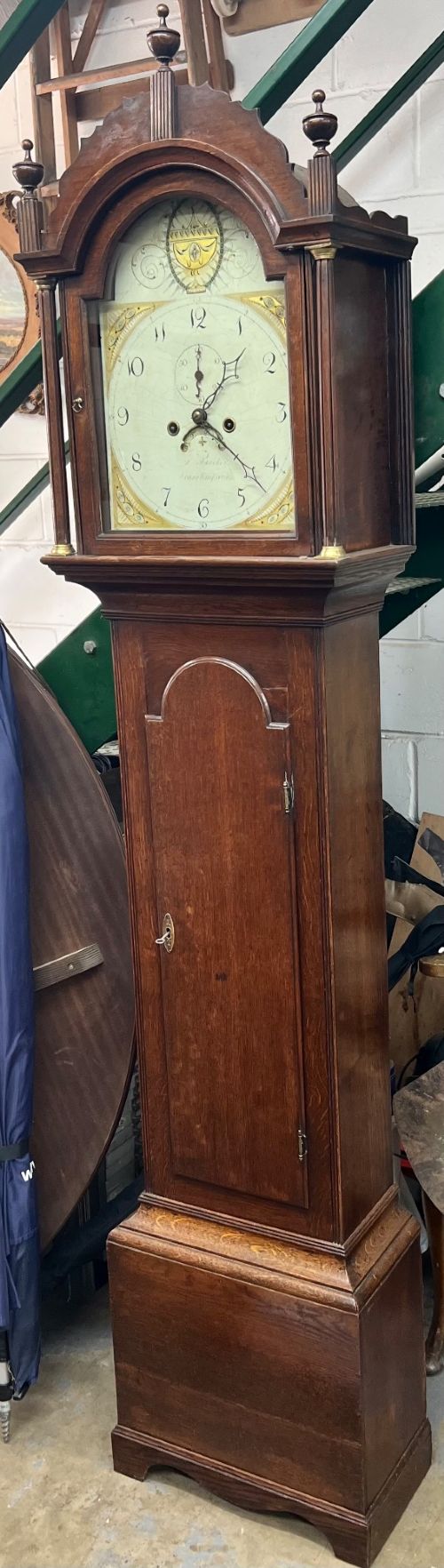 19th.century Oak 8 Day Long Case Clock