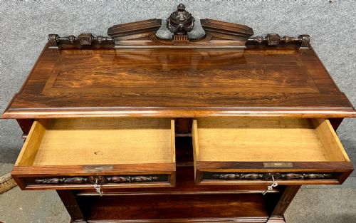 SUPERB QUALITY ANTIQUE OPEN BOOKCASE - ADDITIONAL PHOTO 2