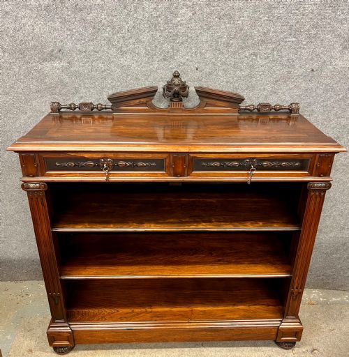 SUPERB QUALITY ANTIQUE OPEN BOOKCASE - ADDITIONAL PHOTO 10
