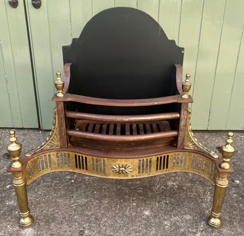 Adam Style Brass and Cast Iron Fire Grate
