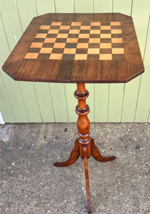 Antique Rosewood & Inlaid Chess Table