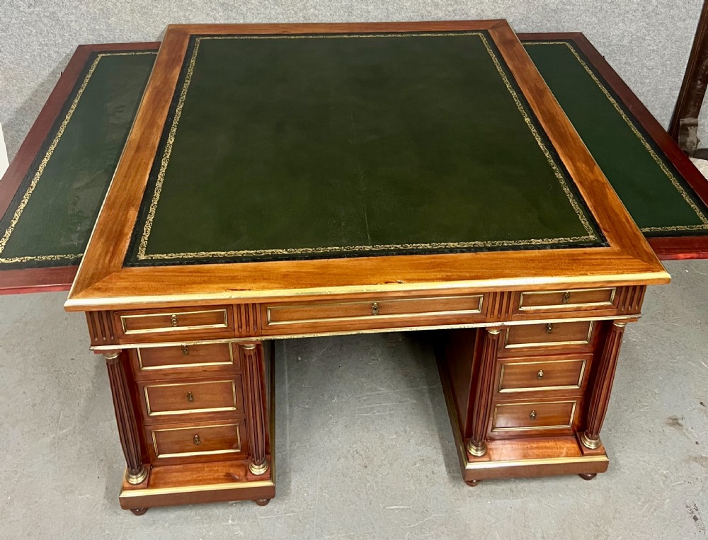 Large 18 Drawer Mahogany Partners Desk View II