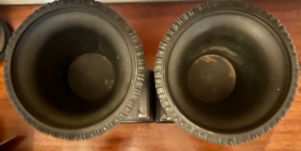 Antique Pair of French Bronze & Marble Urns View V
