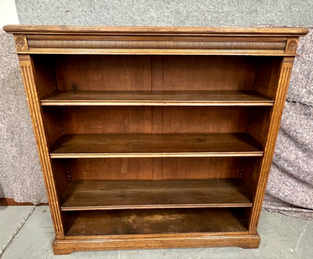 Edwardian Golden Oak Open Bookcase
