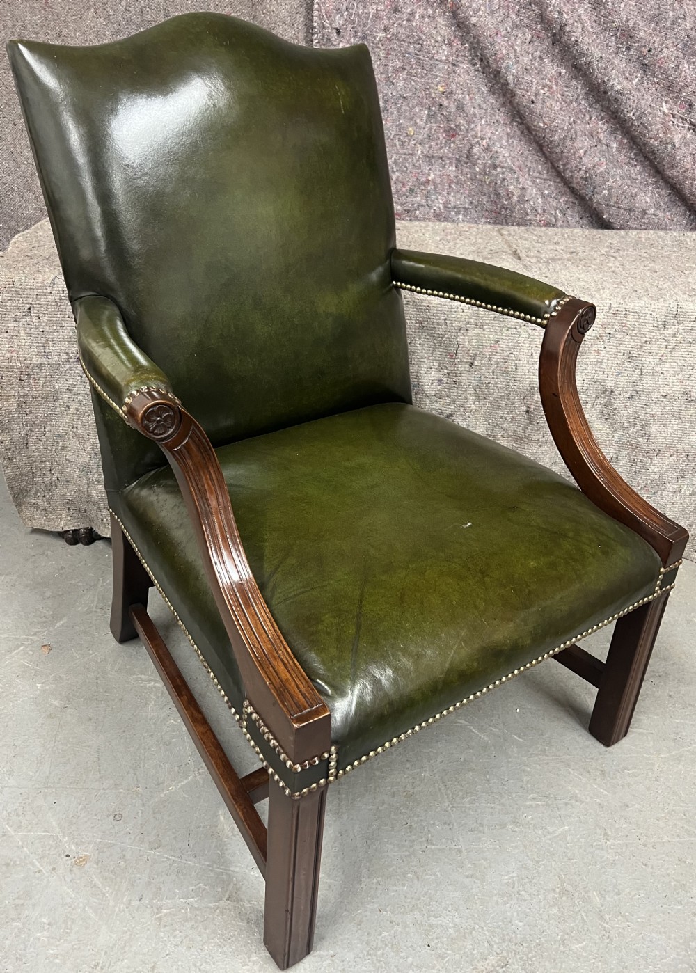 Mahogany and Leather Gainsborough Style Desk Chair View II