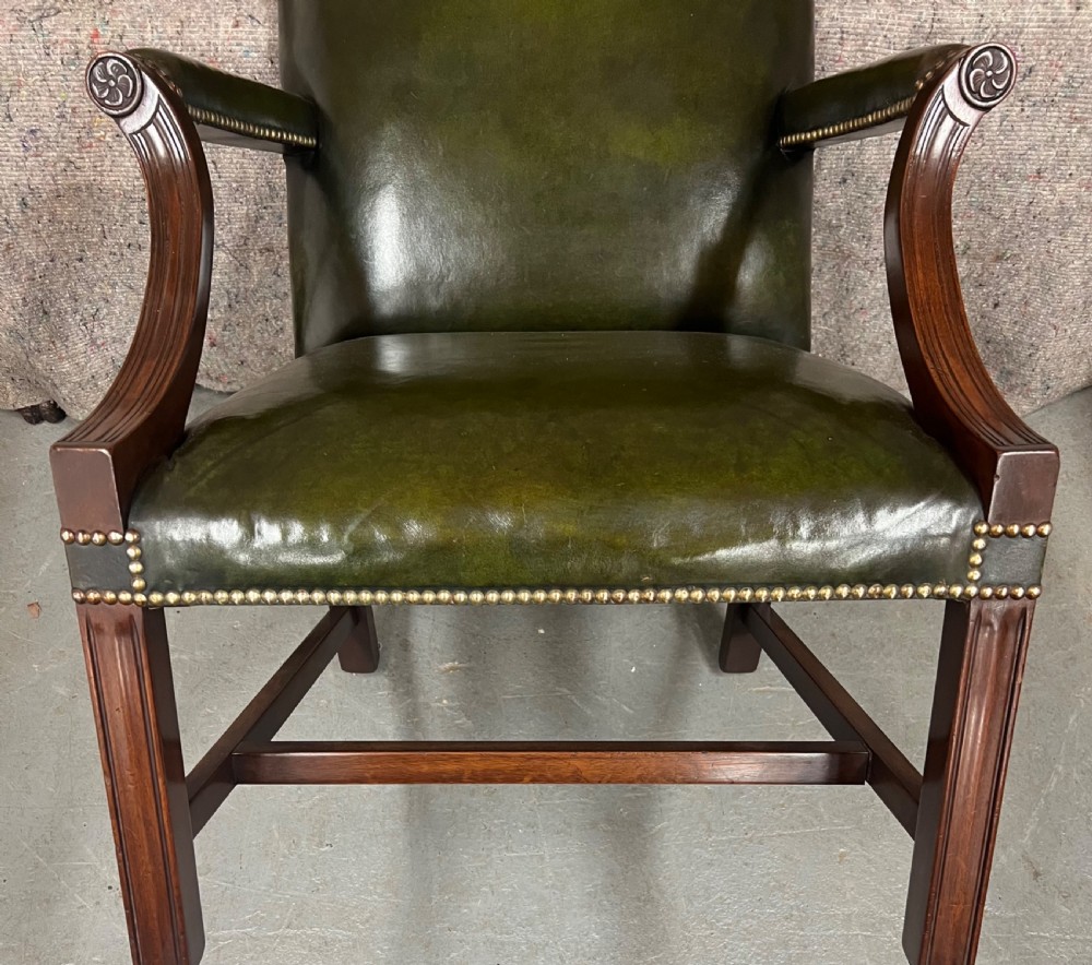 Mahogany and Leather Gainsborough Style Desk Chair View IX