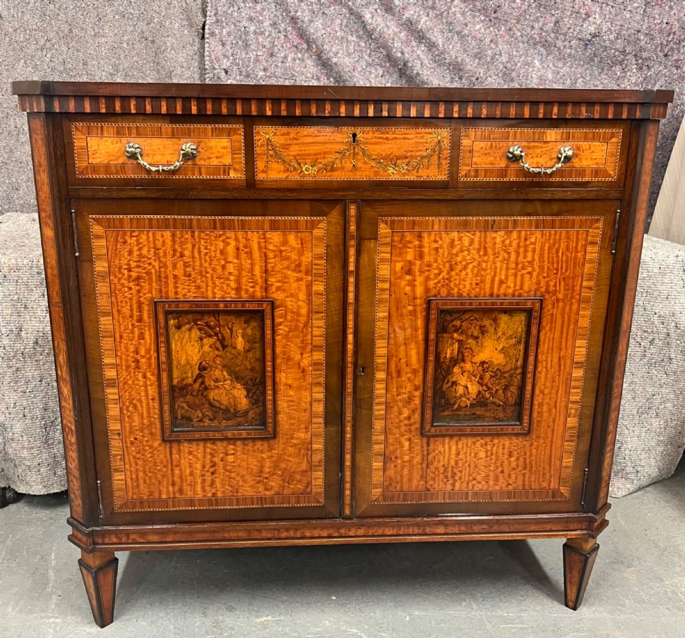 Fine Quality Satinwood & Inlaid English Side Cabinet