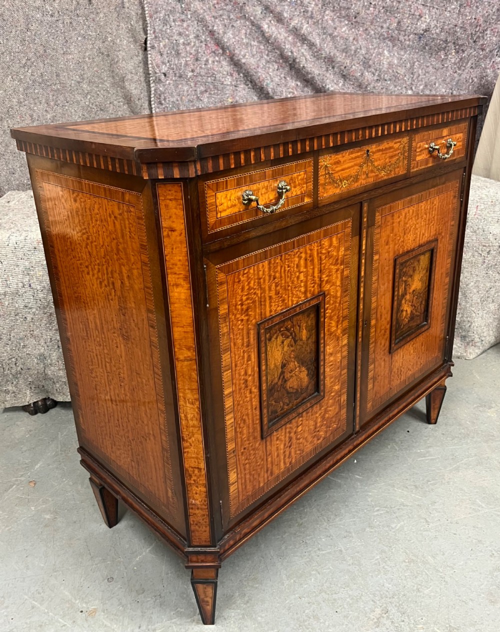 Fine Quality Satinwood & Inlaid English Side Cabinet View II