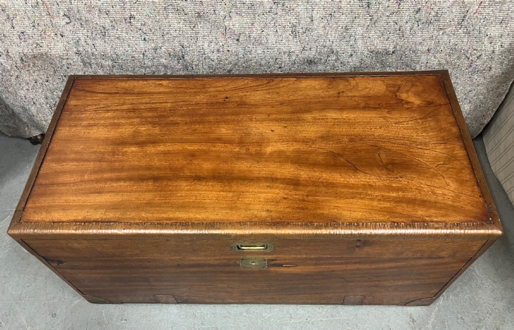 19th Century Camphor Wood Campaign Trunk