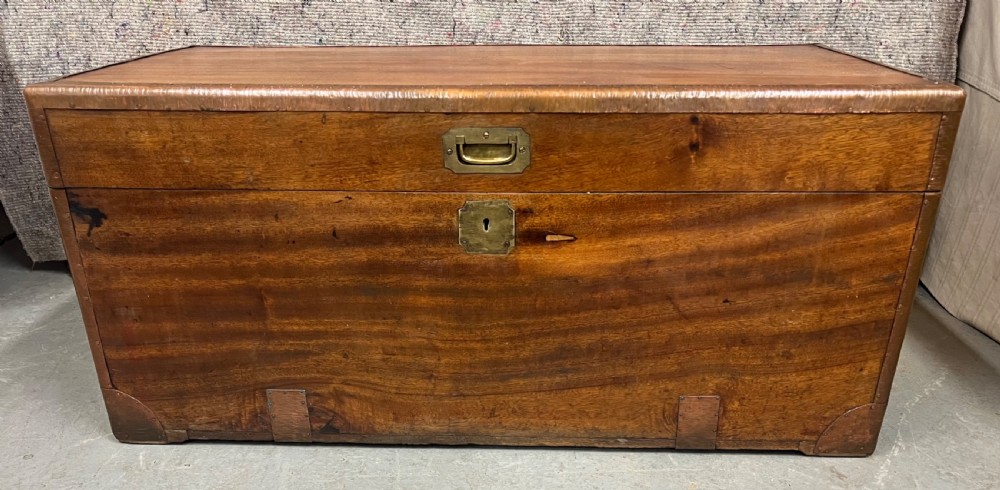 19th Century Camphor Wood Campaign Trunk View II