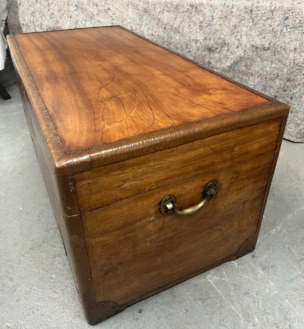 19th Century Camphor Wood Campaign Trunk View VI