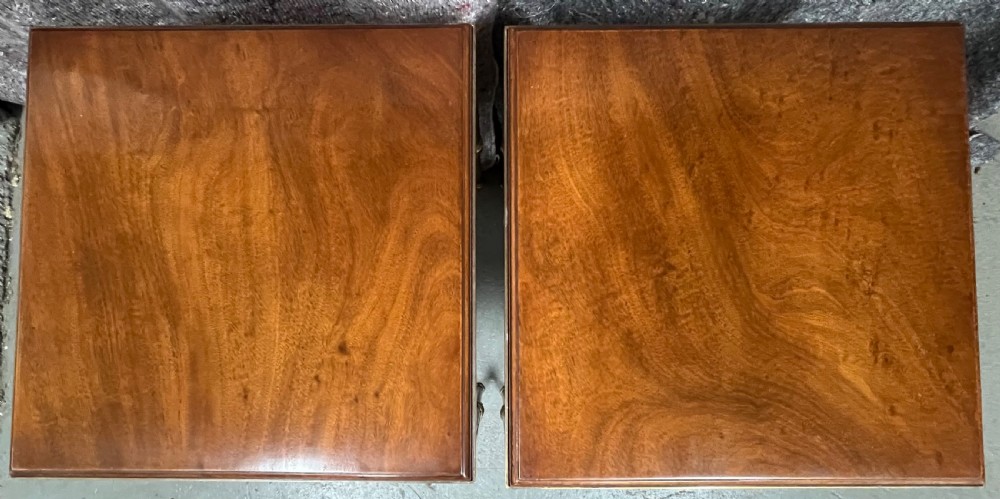 Good Pair of Brass & Mahogany Occasional Tables View III