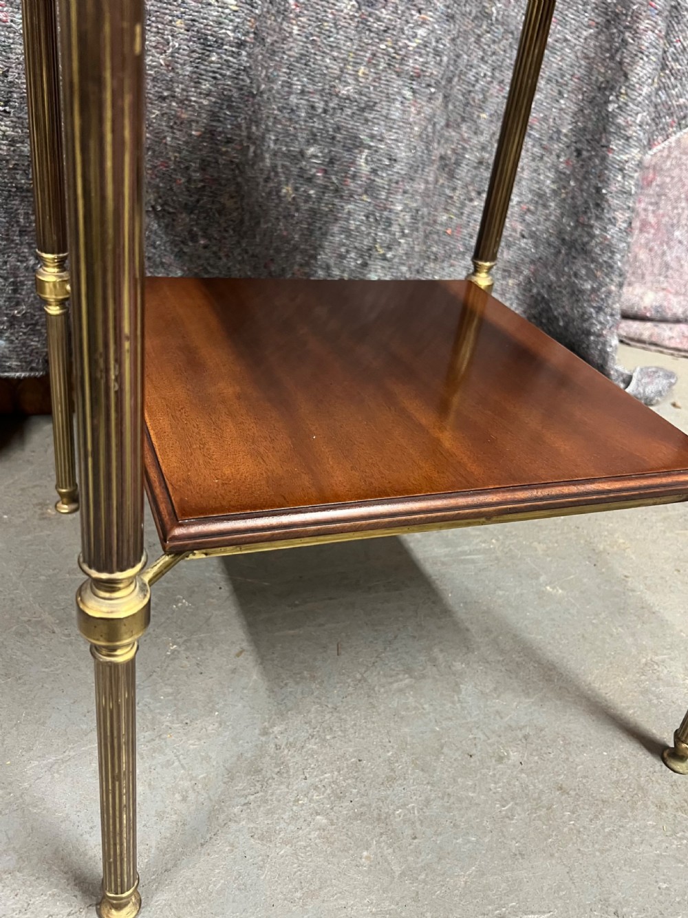 Good Pair of Brass & Mahogany Occasional Tables View VI