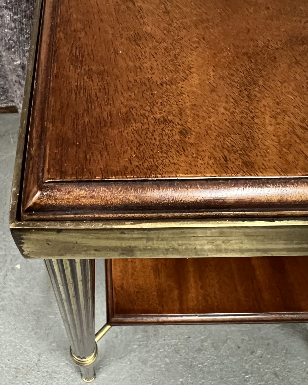 Good Pair of Brass & Mahogany Occasional Tables View VII