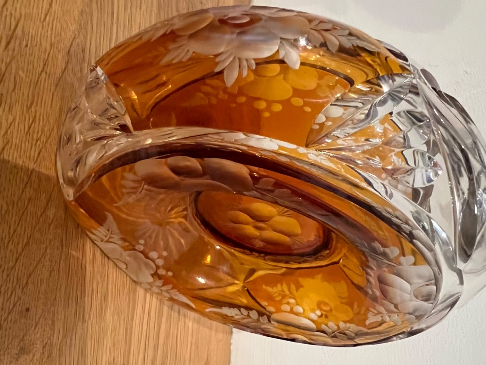 Beautiful Bohemian Amber Glass Decanter View III