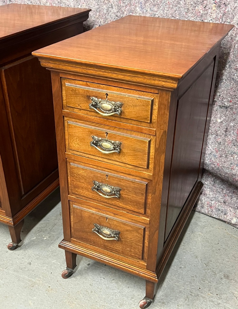 Pair of Edwardian Walnut Bedside Chests View II