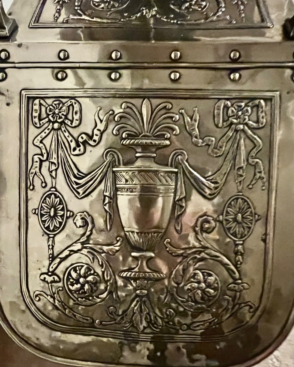 Very Attractive Antique Brass Coal Scuttle View IV