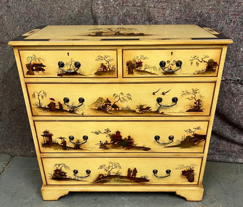 Antique 7 Piece Chinoiserie Bedroom Suite View III