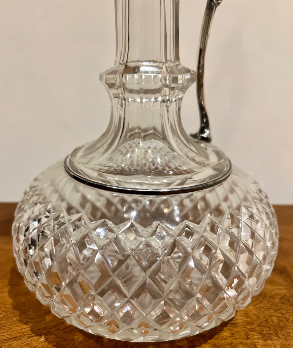 Beautiful. Late Victorian Cut Glass And Silver Plated Claret Jug Decanter View II