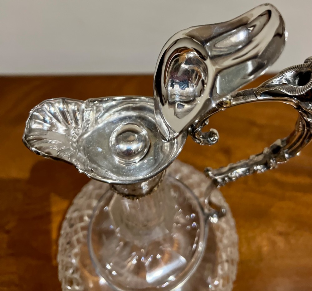 Beautiful. Late Victorian Cut Glass And Silver Plated Claret Jug Decanter View IV