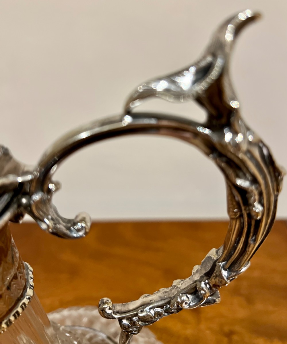 Beautiful. Late Victorian Cut Glass And Silver Plated Claret Jug Decanter View VI