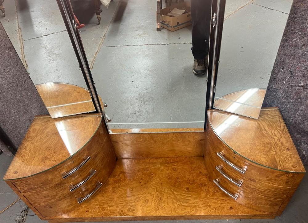 Stunning Art Deco Triptych Mirrored Dressing Table View VI